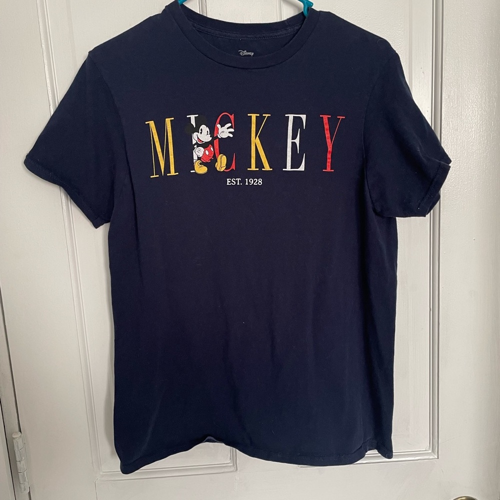 Disney Black Tee with Cream Mickey Print